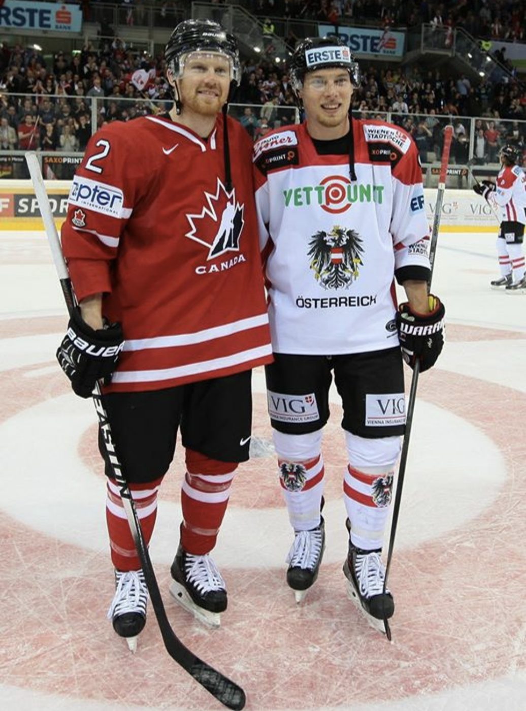 Patrick Peter mit dem österreichischen Nationalteam gegen Kanada